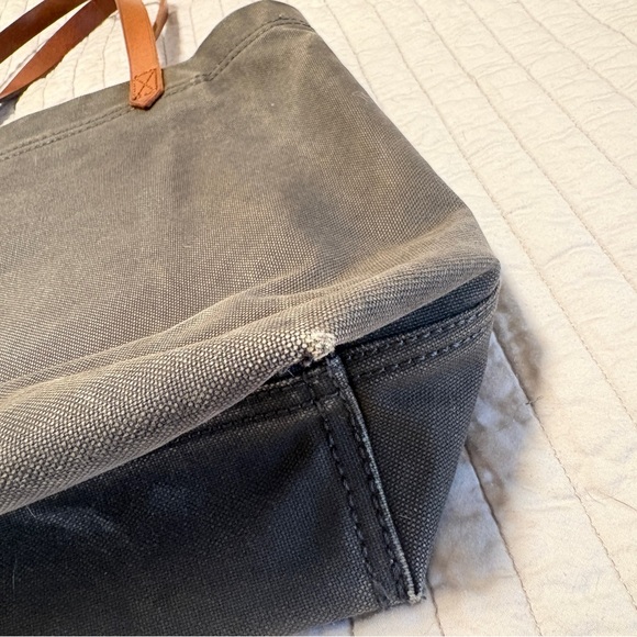 Madewell Canvas Medium Transport Tote, Charcoal with Brown Leather handles - Picture 5 of 5
